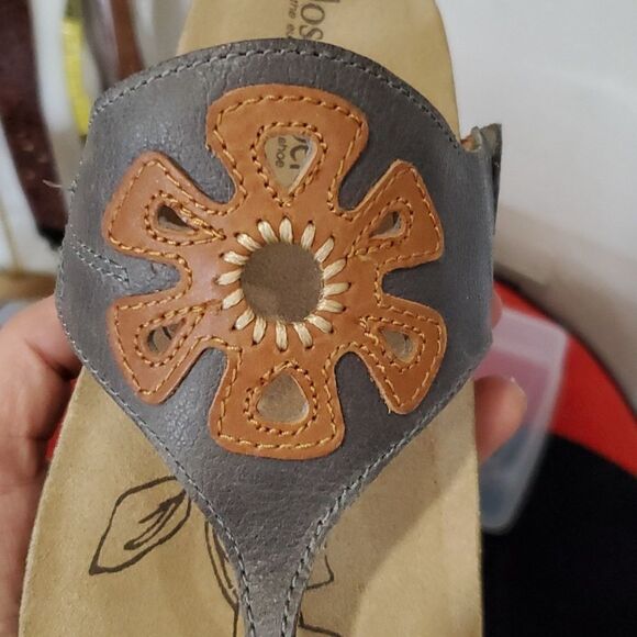 Josef Seibel Leather Wedge Sandals Size 38 or 8 - Picture 7 of 12